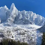 Family With Amazing View On Mont Blanc